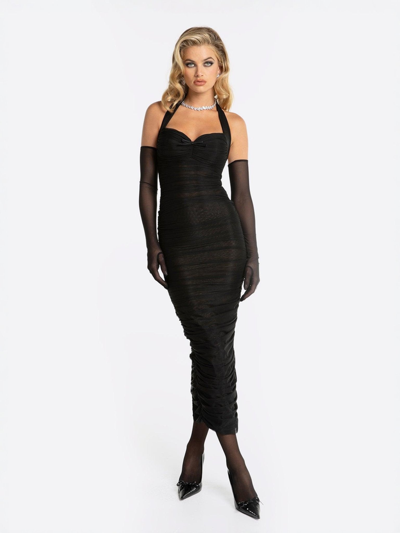 Francesca Dress: Black Midi Dress for Cocktail Party