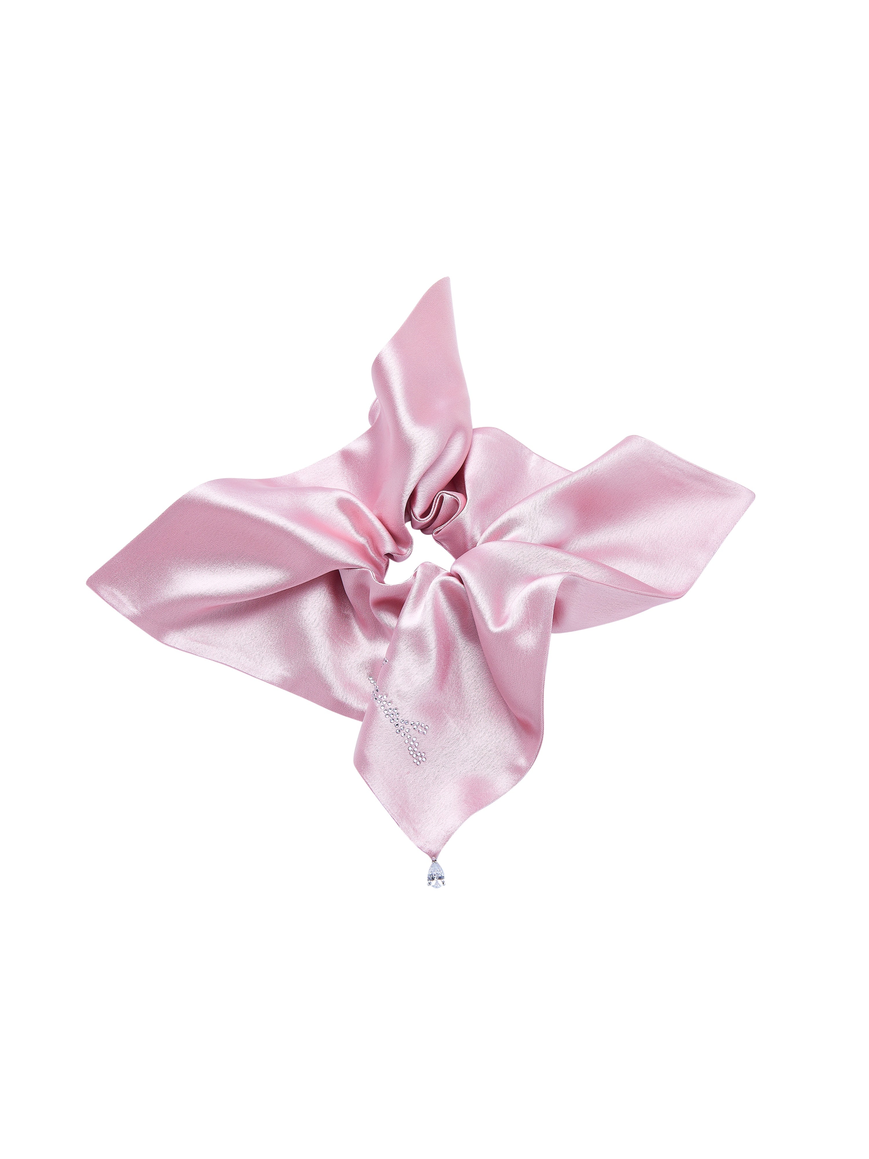 Charlotte Crystal Bow Pink Hair Tie | Nana Jacqueline display picture 3