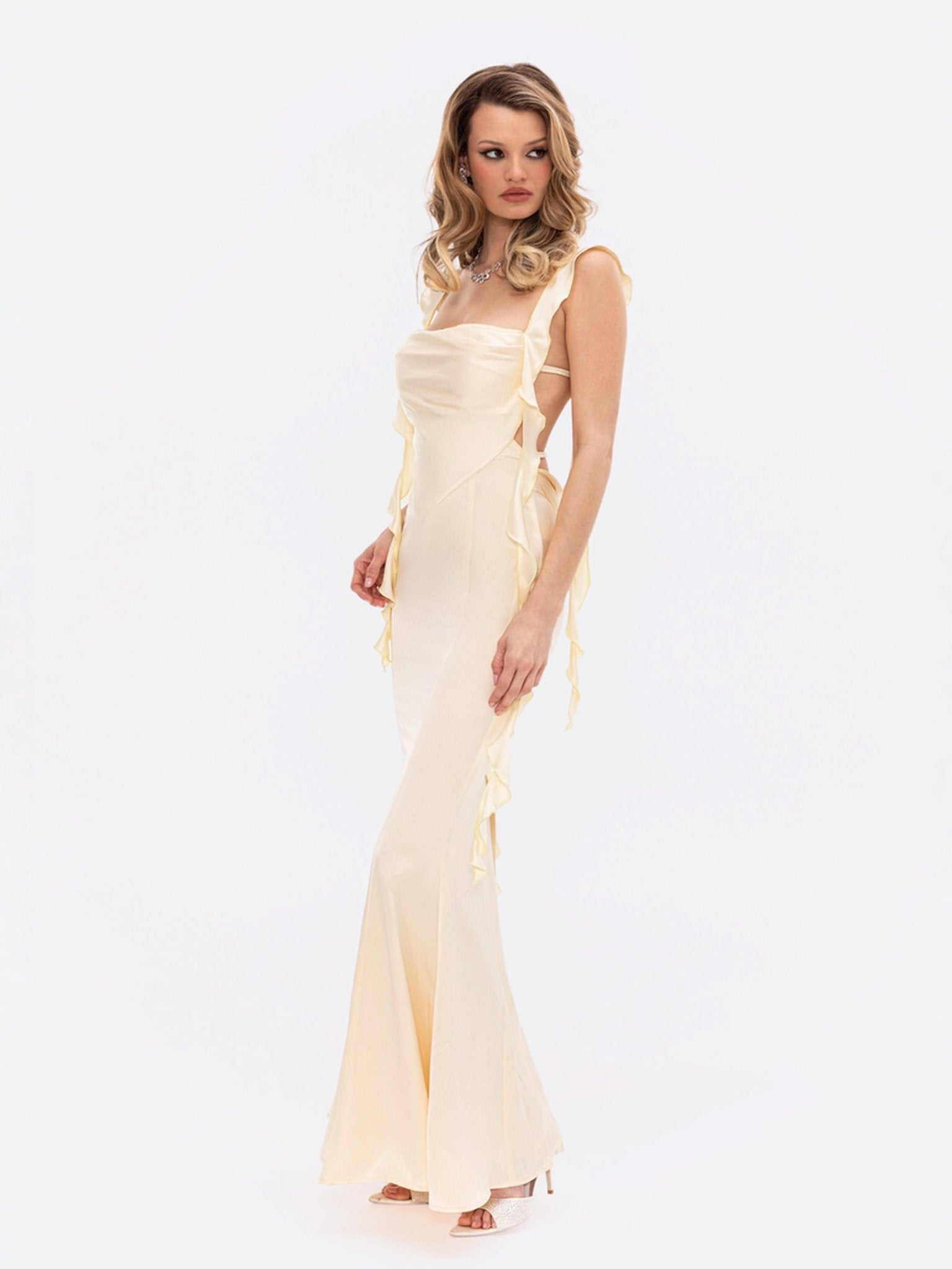 Caroline Dress: Yellow Maxi Dress for Garden Wedding Guest
