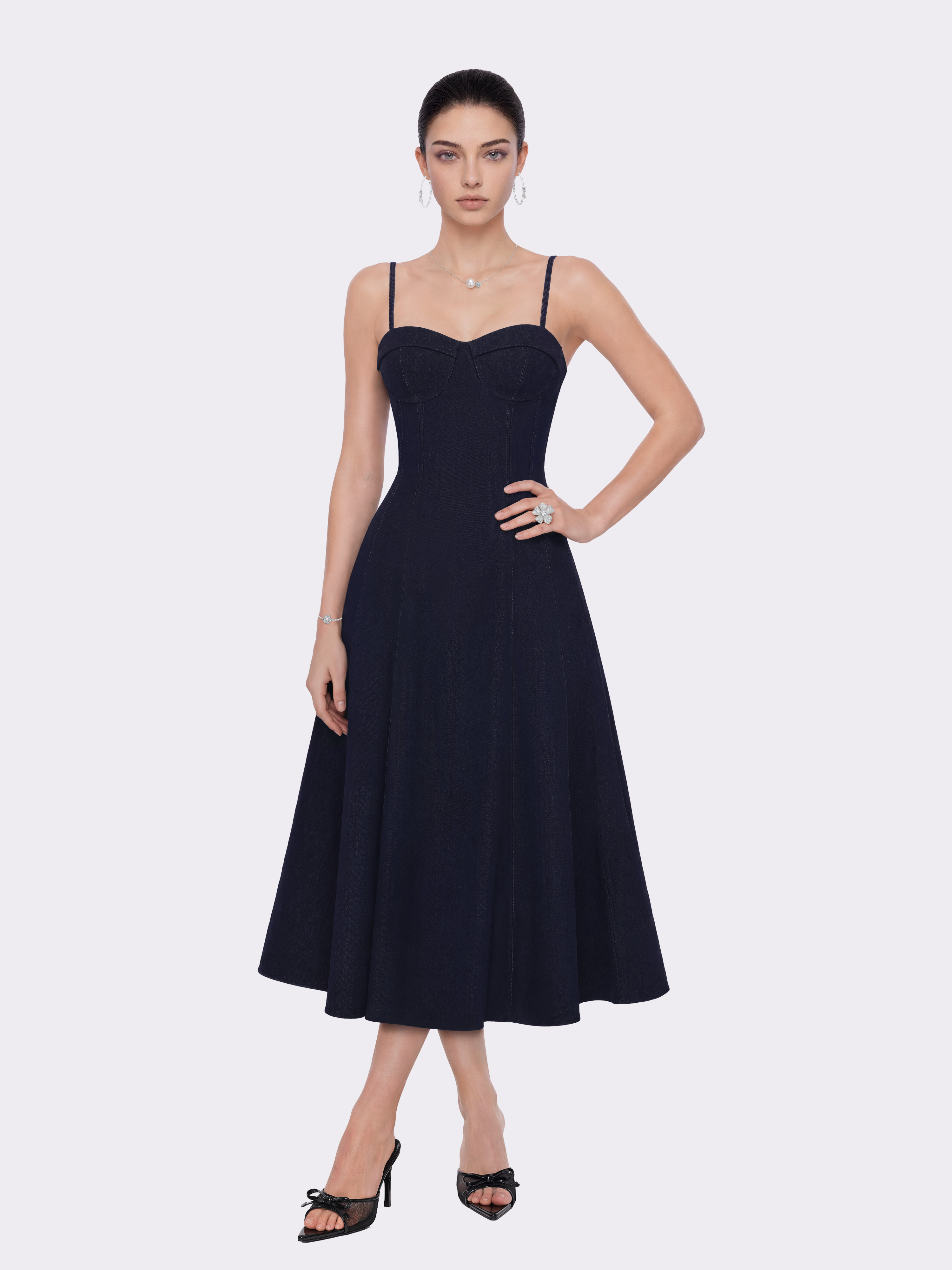 Heidi Corset Blue Denim Dress