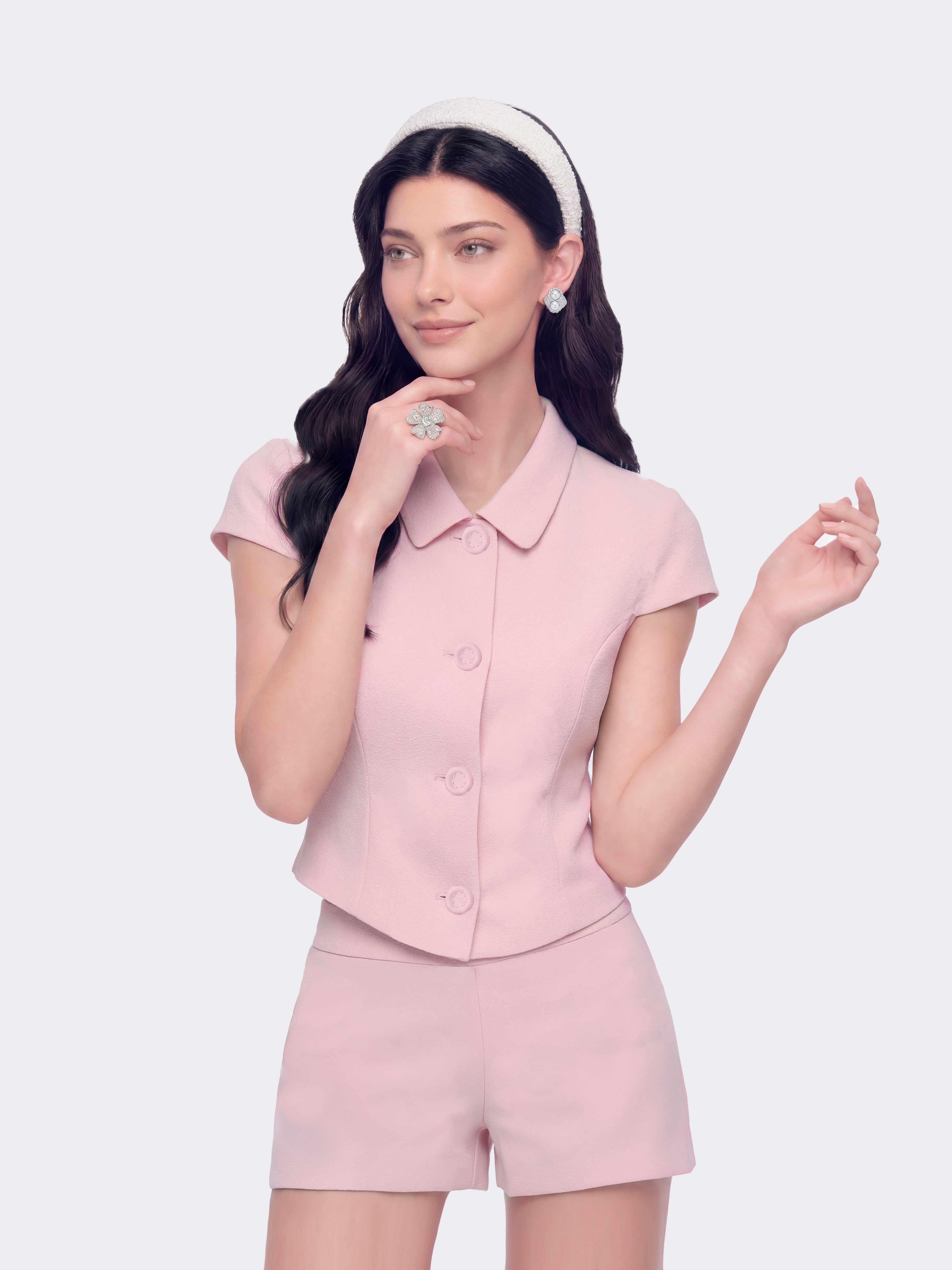 Alina Cap Sleeve Pink Top | Nana Jacqueline