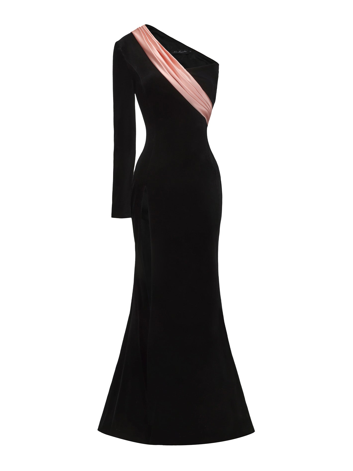 black velvet bridesmaid dresses long sleeve After Six Women's Mixed Media Gown - Black