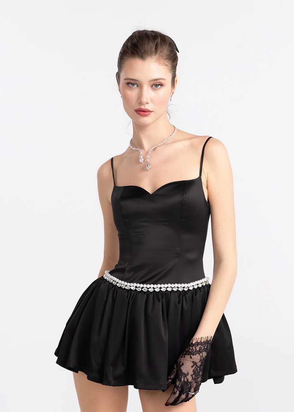 Bella Pearl Mini Dress: Black Mini Dress for Birthday Celebration | Nana Jacqueline Bella Pearl Mini Dress: Black Mini Dress for Birthday Celebration | Nana Jacqueline