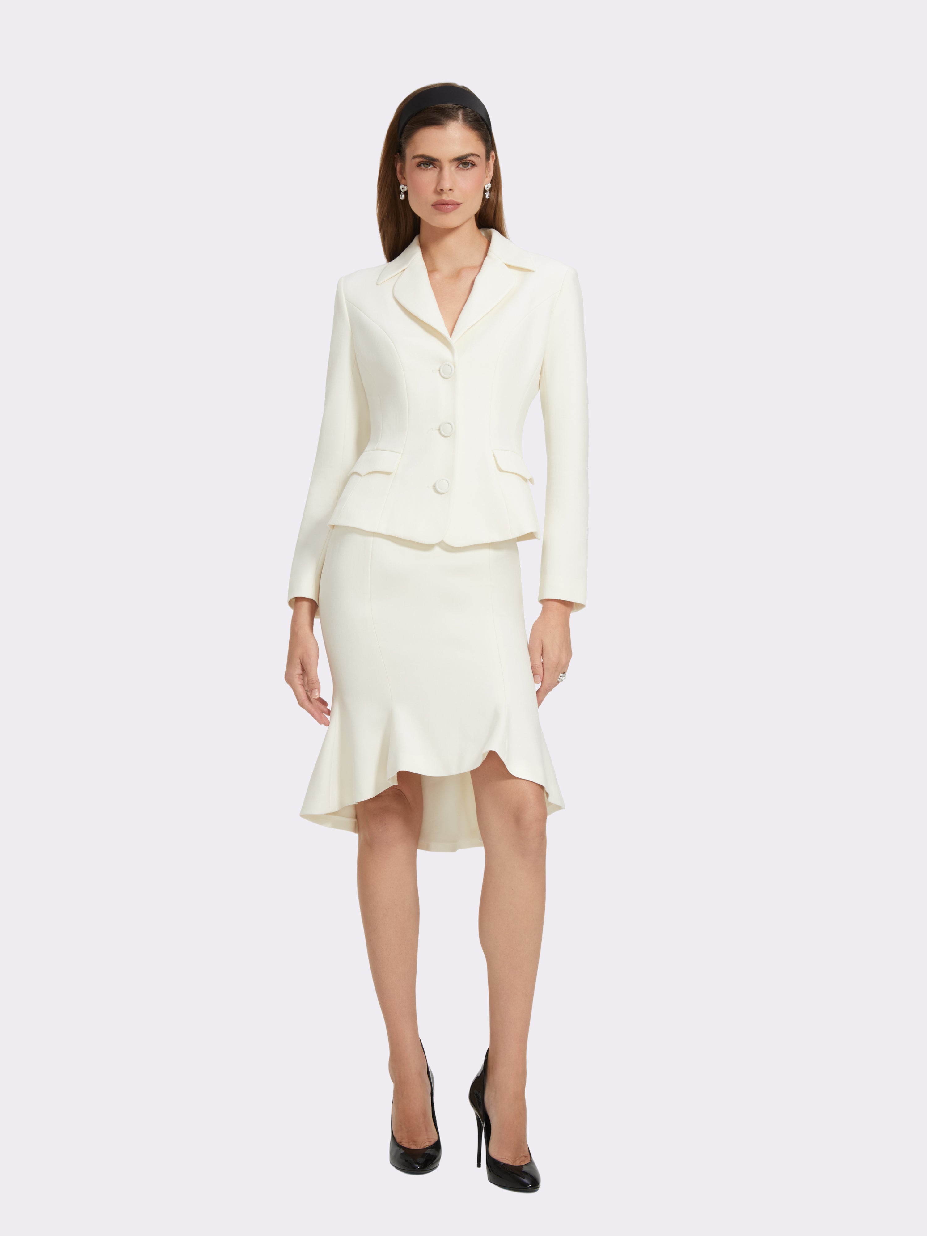 MARNO Shirley skirt ホワイト Tilly High-Low Fishtail White Skirt | Nana Jacqueline