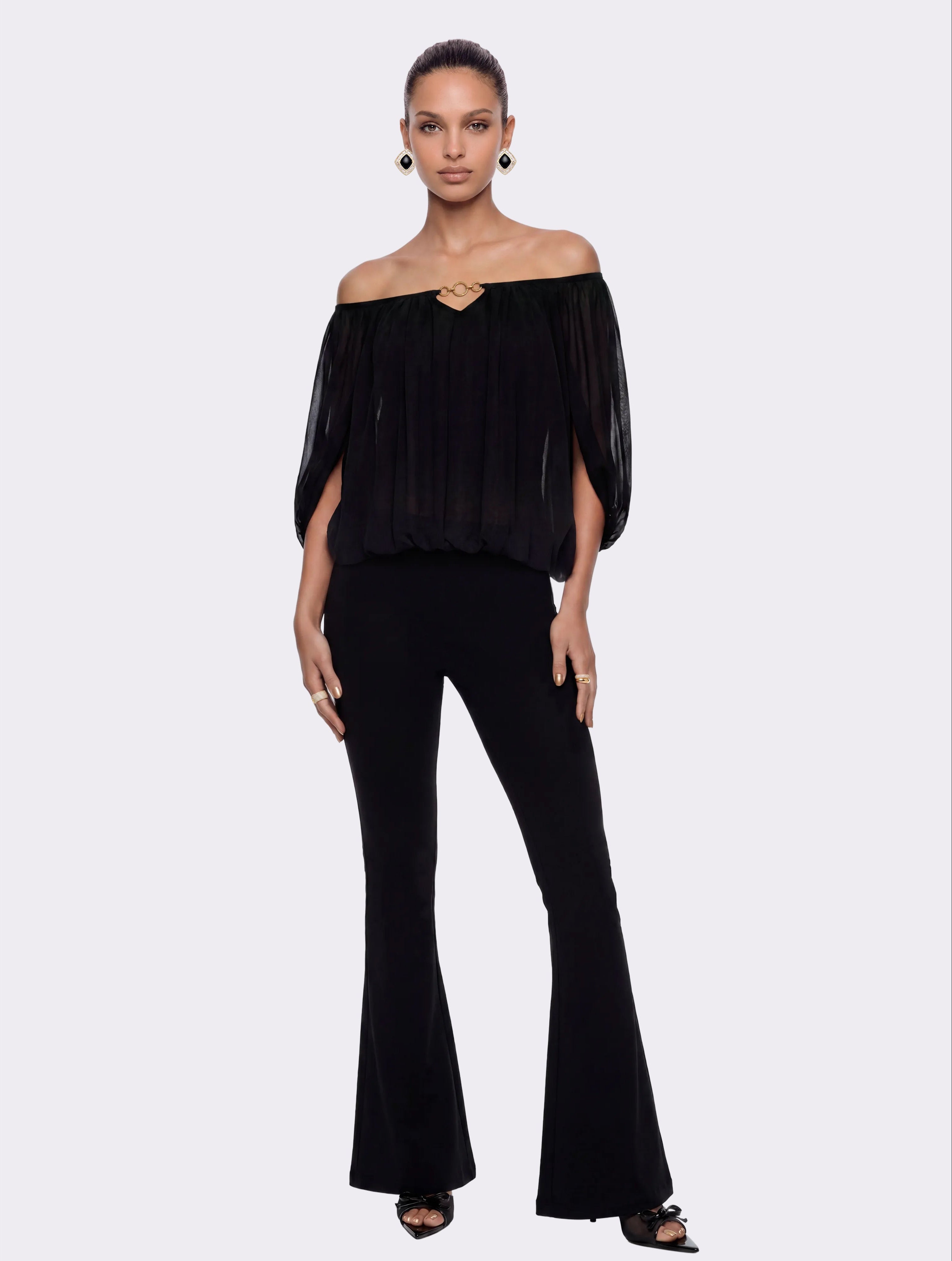 Valeria Flared Black Pants | Nana Jacqueline