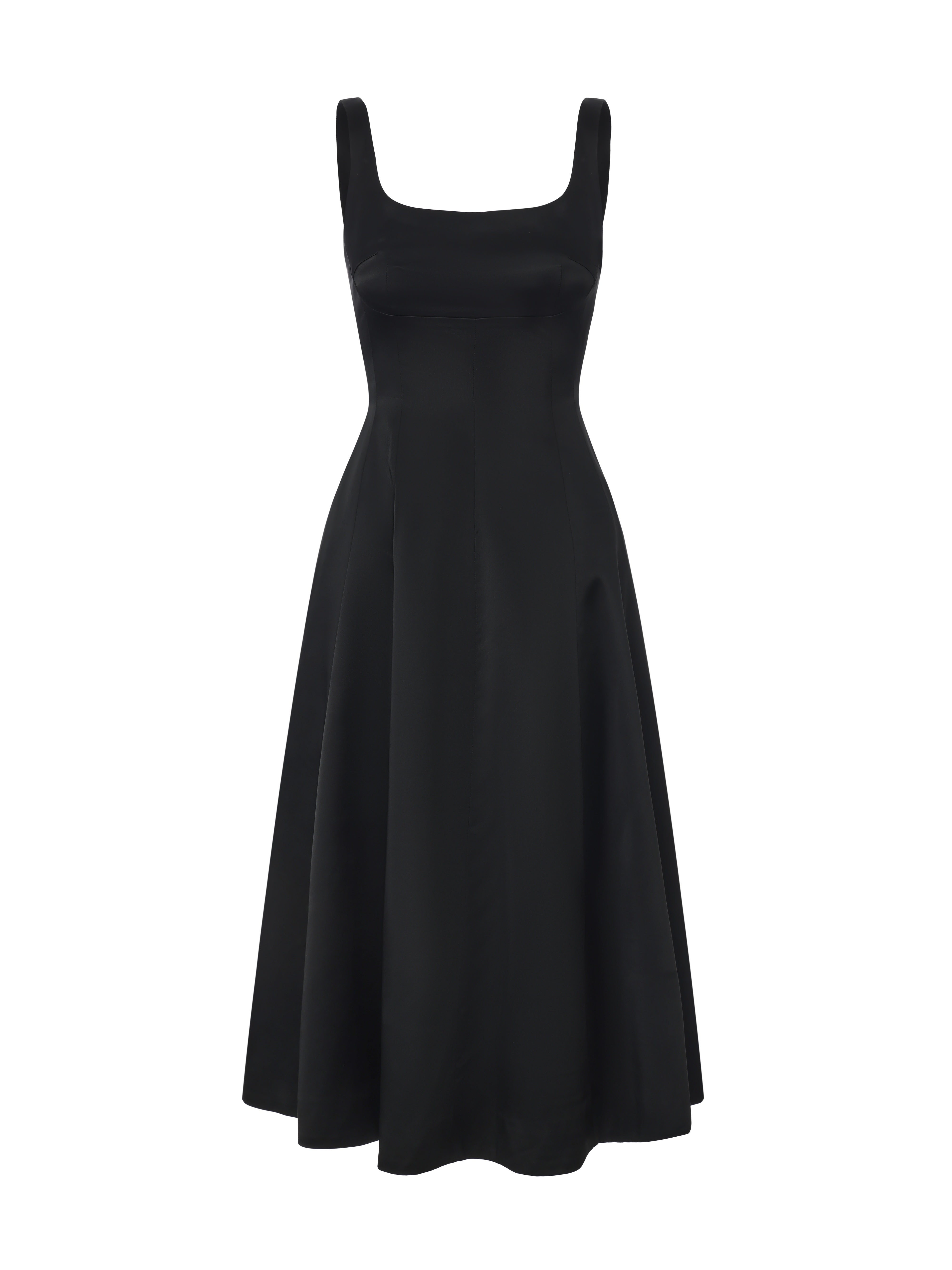 midi black square neck dress Lauren Square-Neck Black Dress