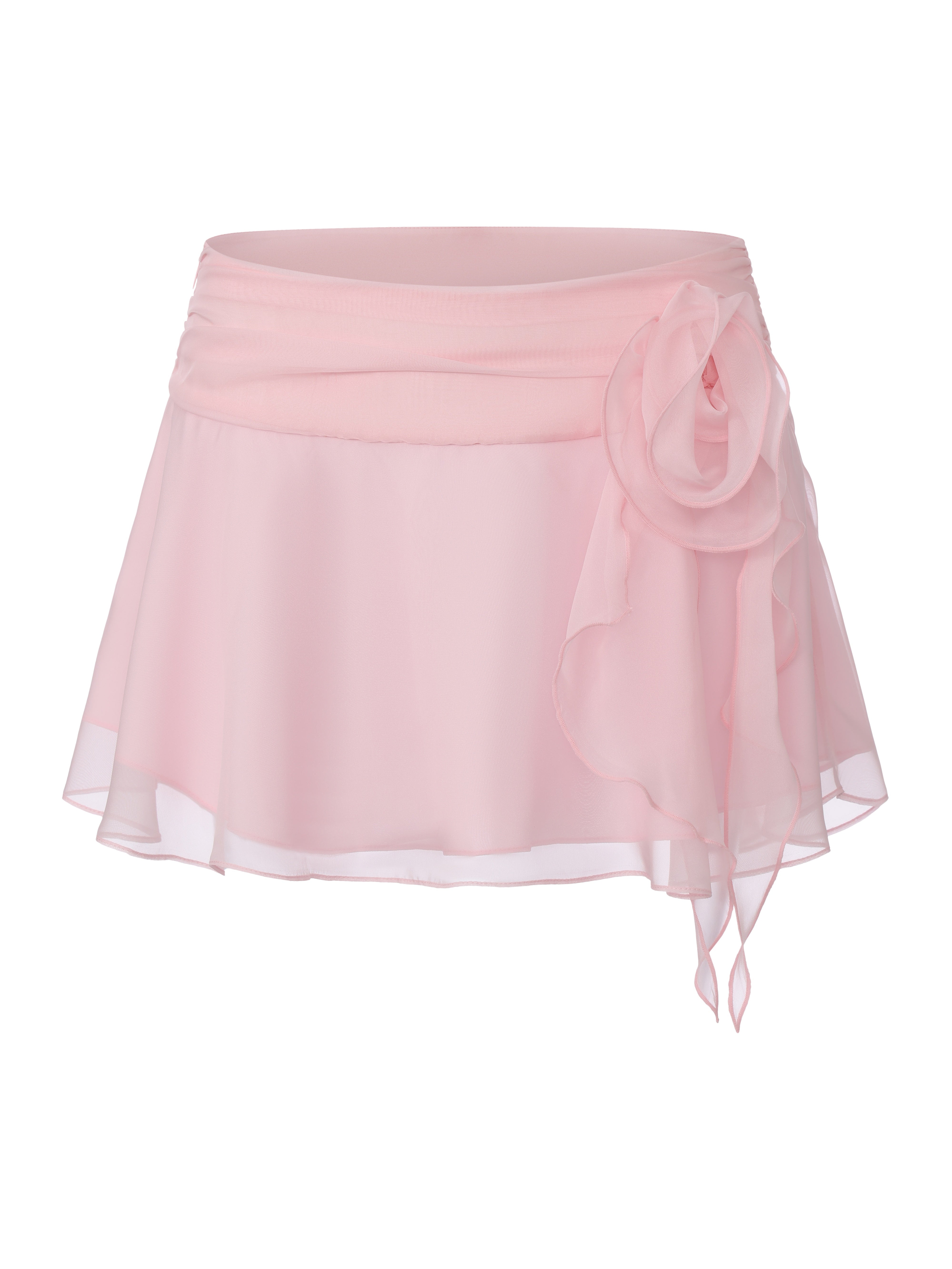 Ophelia Rosette Ruched Pink Skirt | Nana Jacqueline