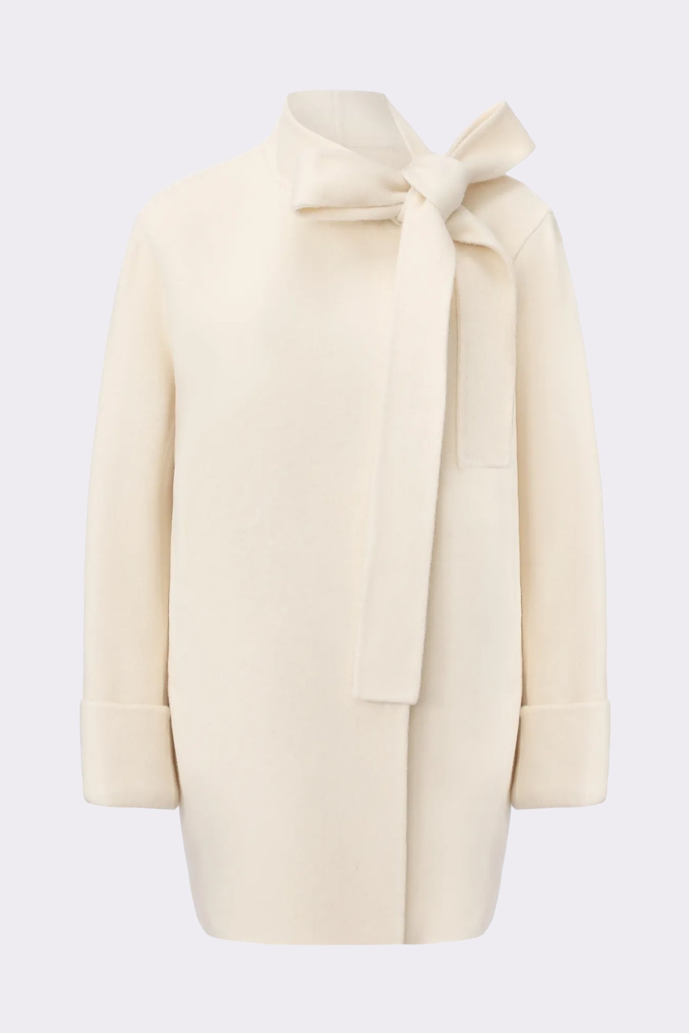 Juliette Cocoon Coat: White Coat for Winter Wedding Guest | Nana