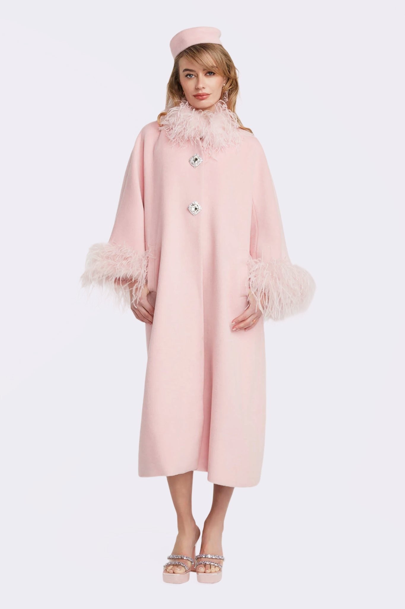 Nina Feather Coat (Pink) (Final Sale) – Nana Jacqueline