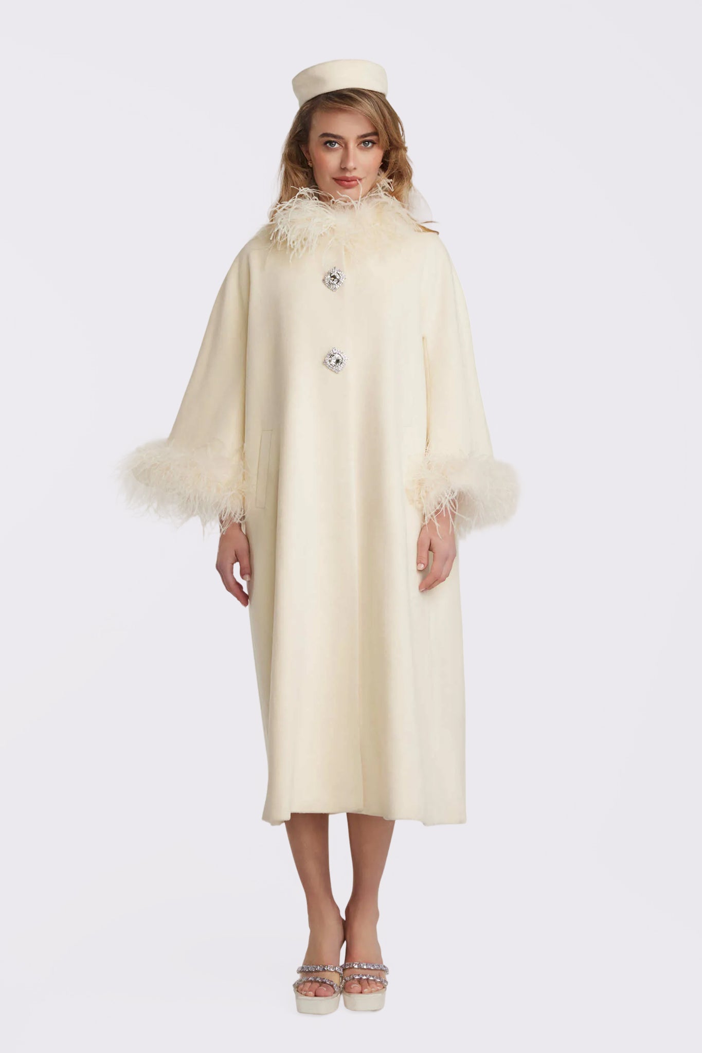 Nina Feather Coat (White) (Final Sale) – Nana Jacqueline