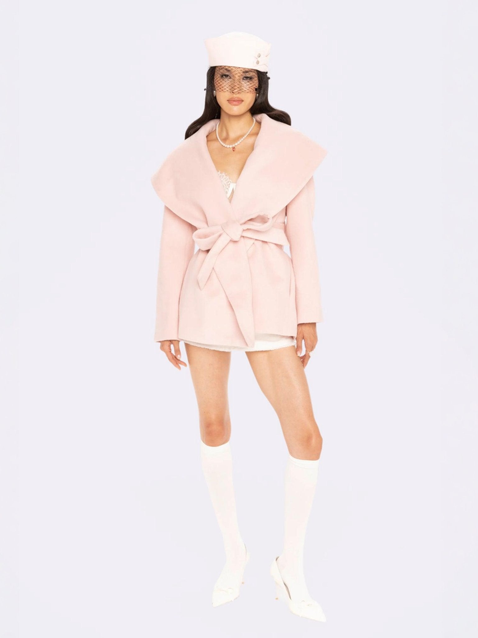 Victoria Bow Coat: Pink Coat for Date Night | Nana Jacqueline