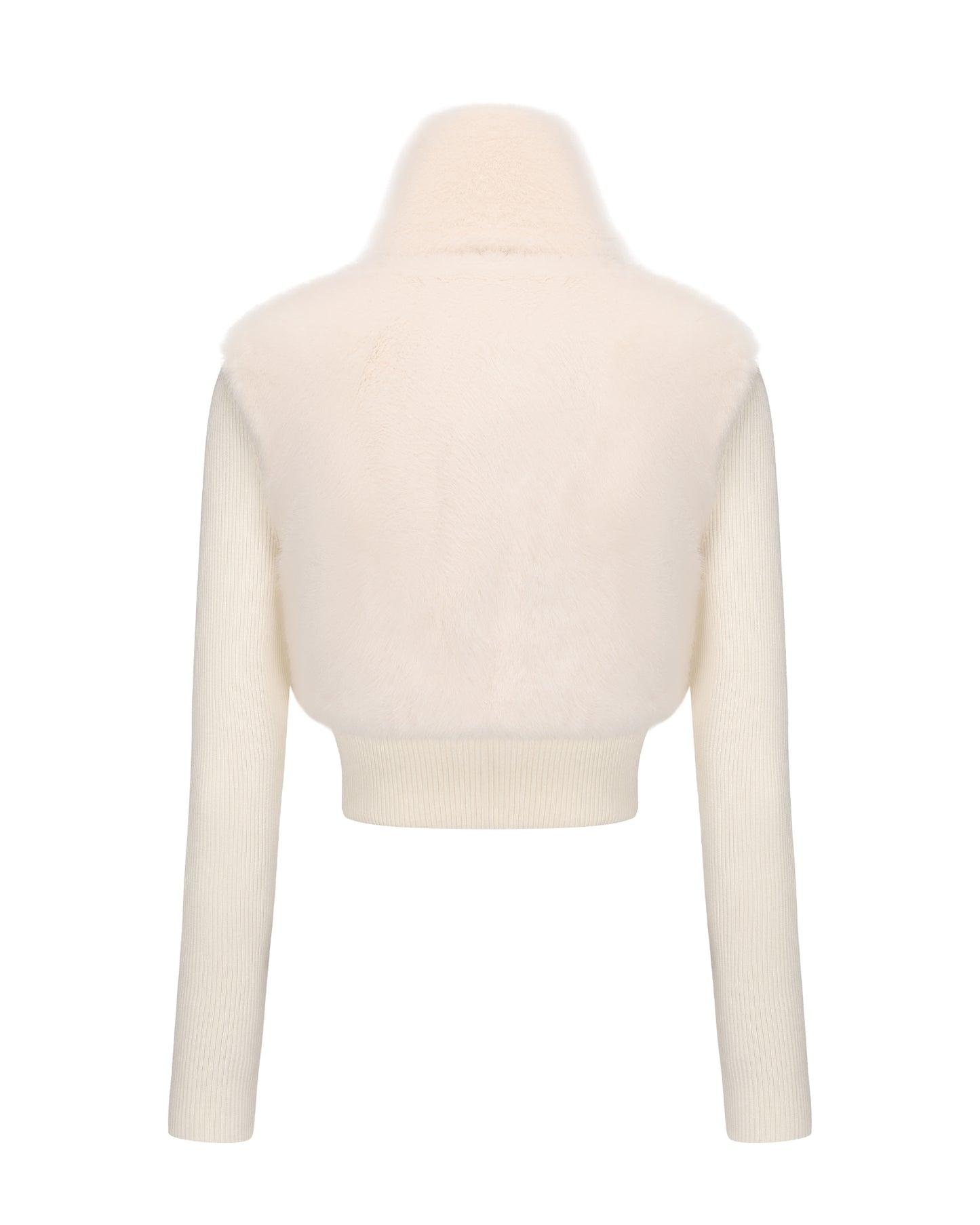 White cropped jacket on a white background