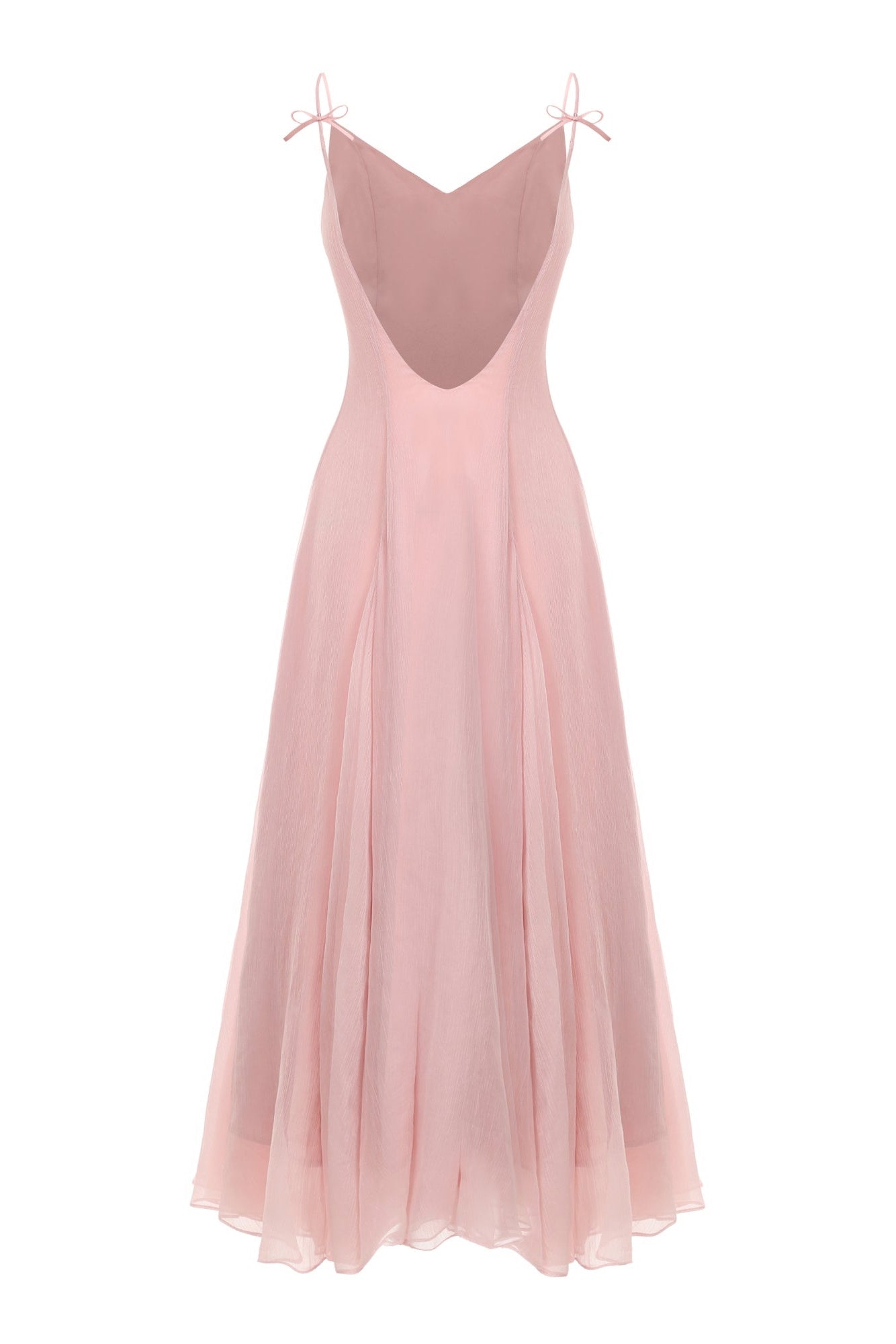Pink evening gown on a white background