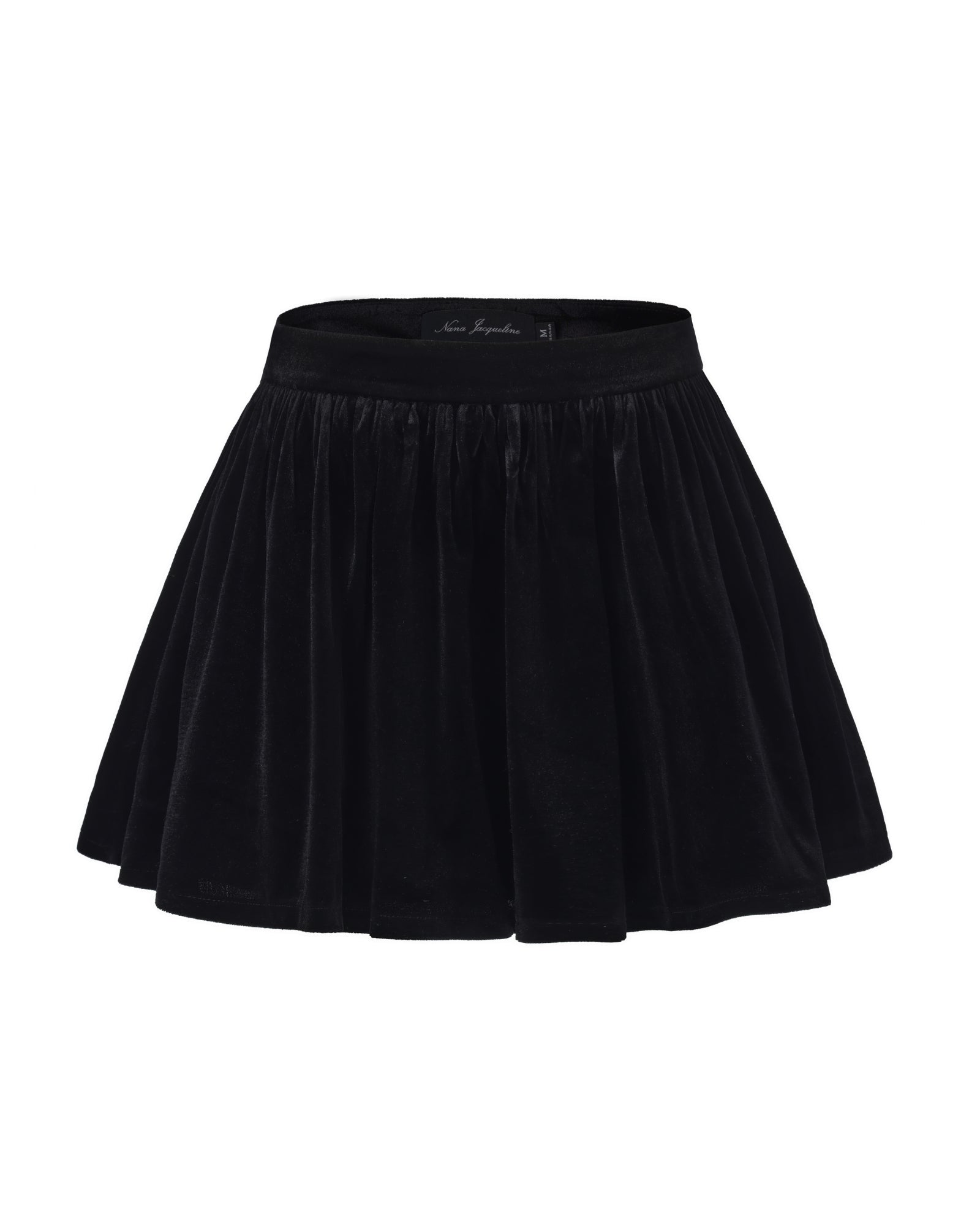 Isabellea Velvet Mini Skirt | Luxury Black Pleated A-Line Mini