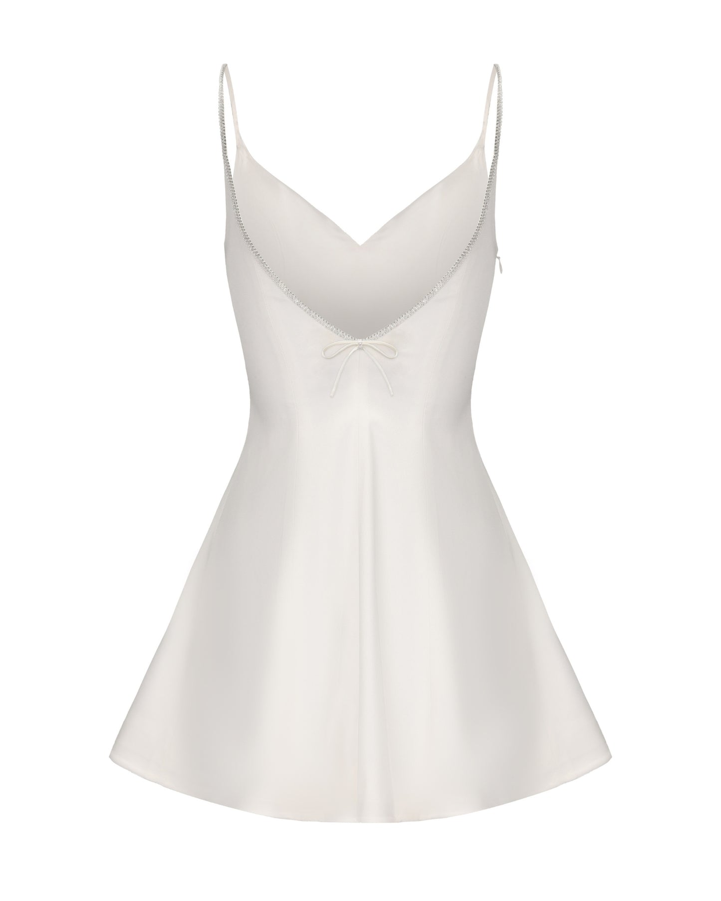 White slip dress on a white background