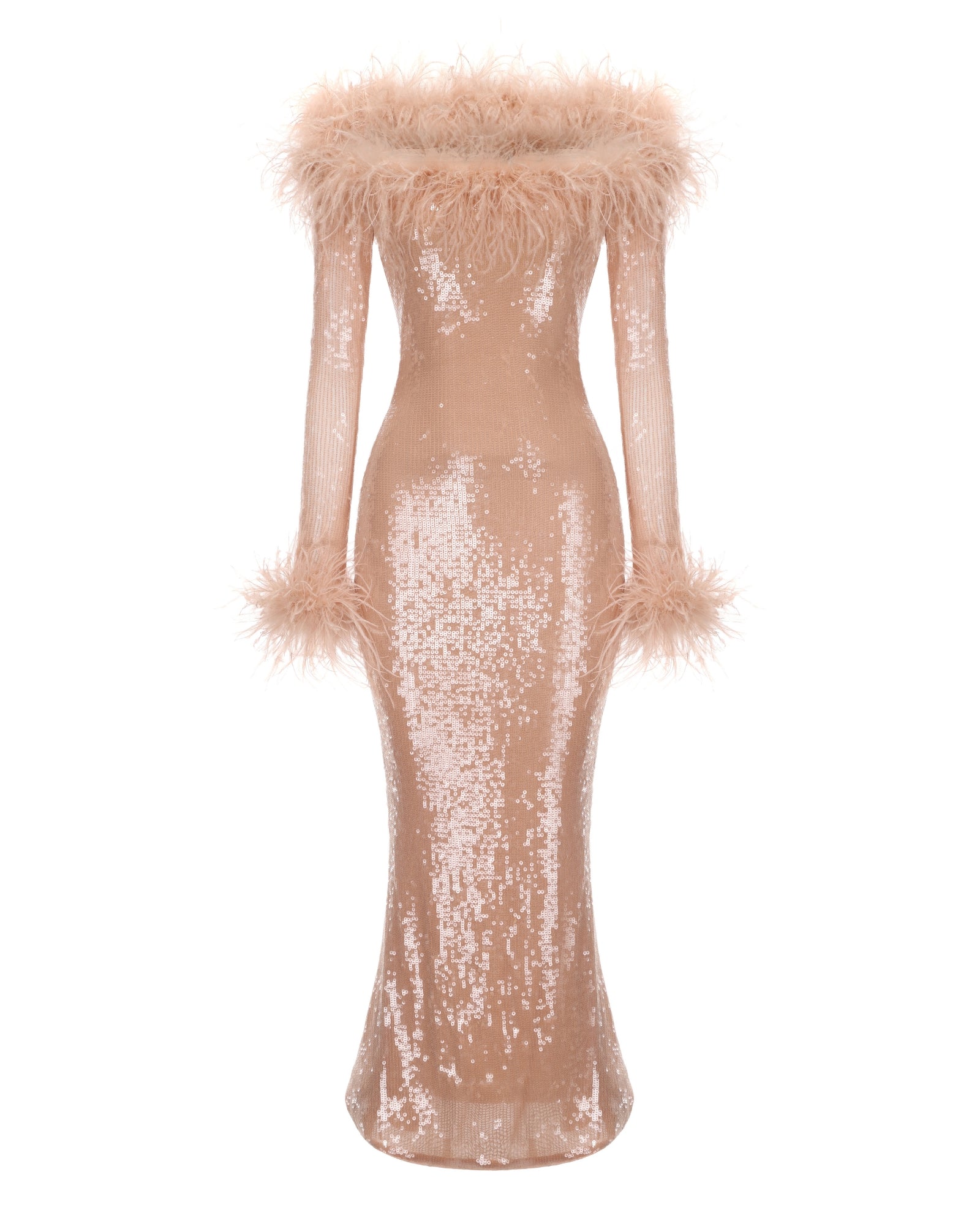 Nana Jacqueline | Women's | Neva Sequin Maxi Dress (Nude) | S Nana Jacqueline | Women's | Neva Sequin Maxi Dress (Nude) | S