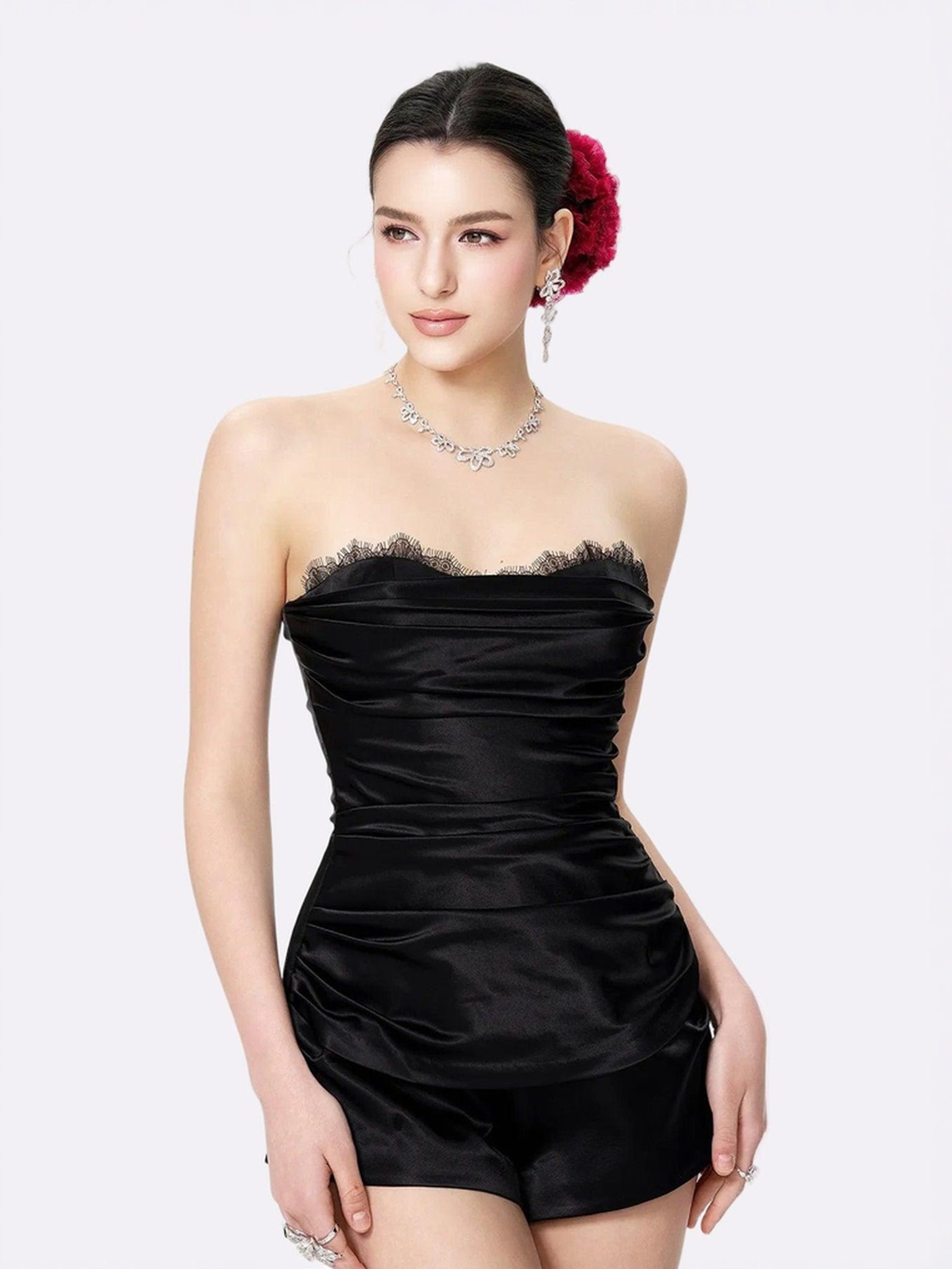 Athena Jumpsuit (Black) | Elegant Strapless Jumpsuit – Nana Jacqueline