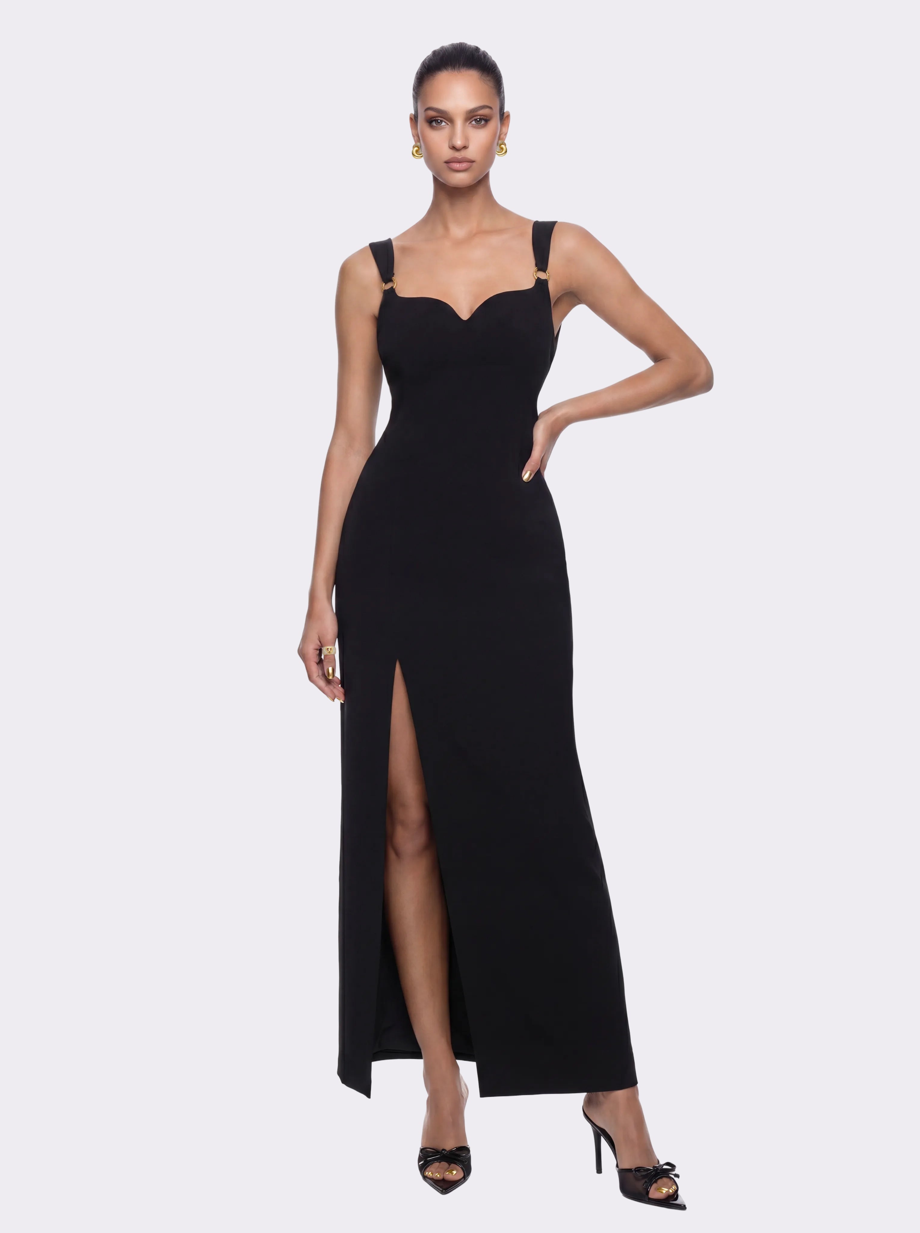 Serefina Open-Back Black Dress | Nana Jacqueline