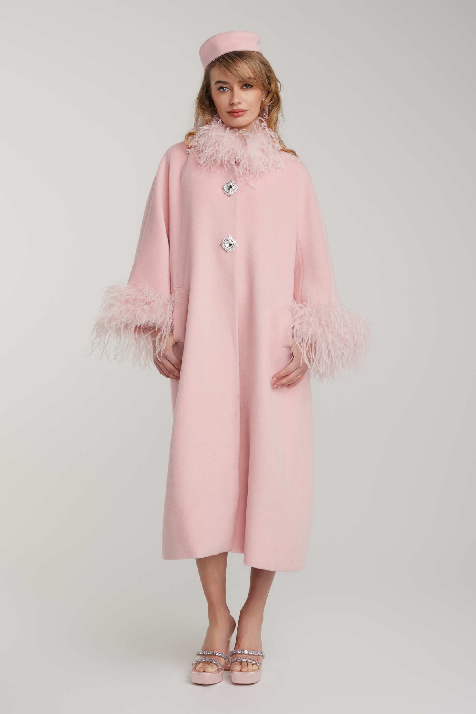 Nina Feather Coat (Pink) (Final Sale) – Nana Jacqueline