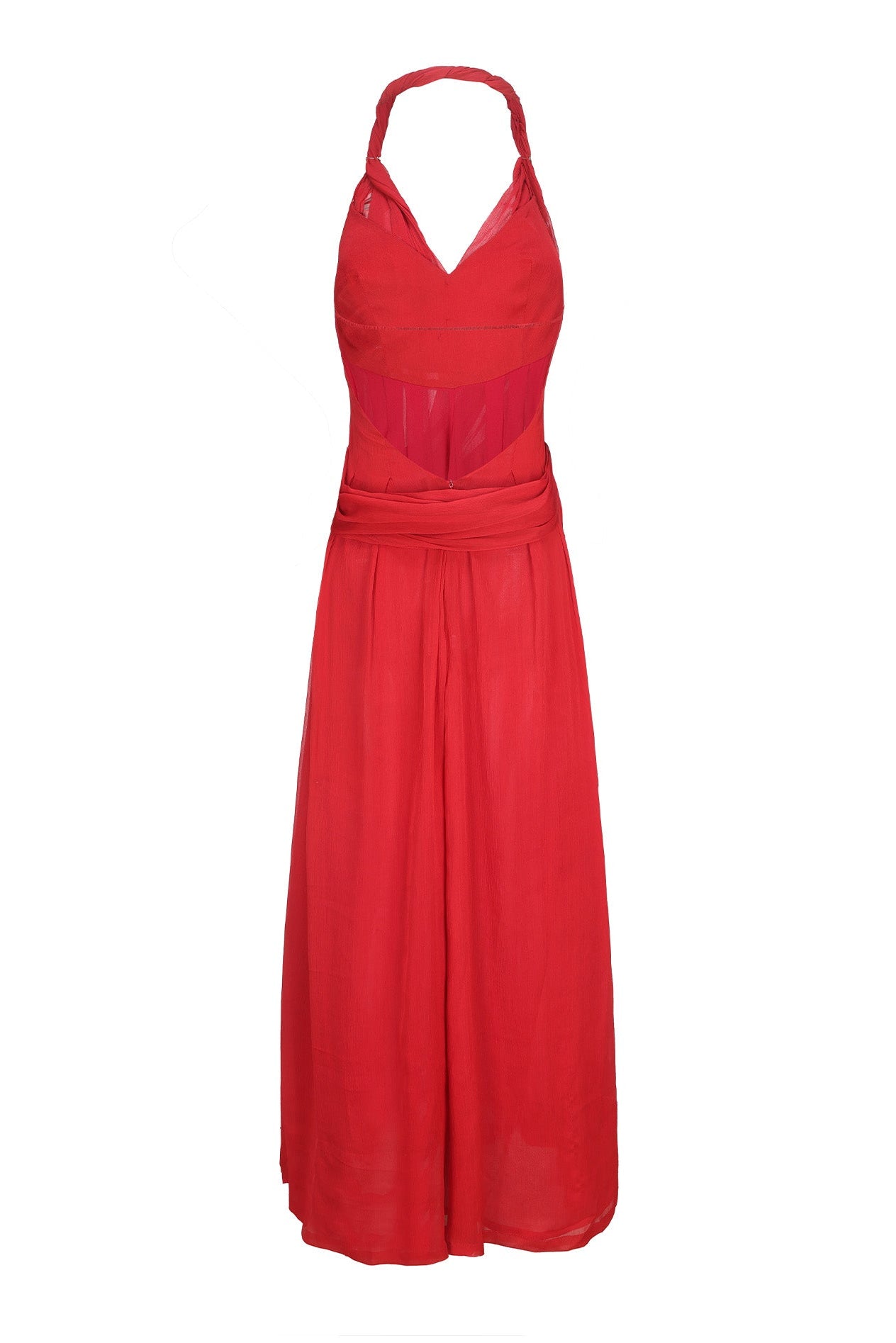 Amber Chiffon Dress (Red)
