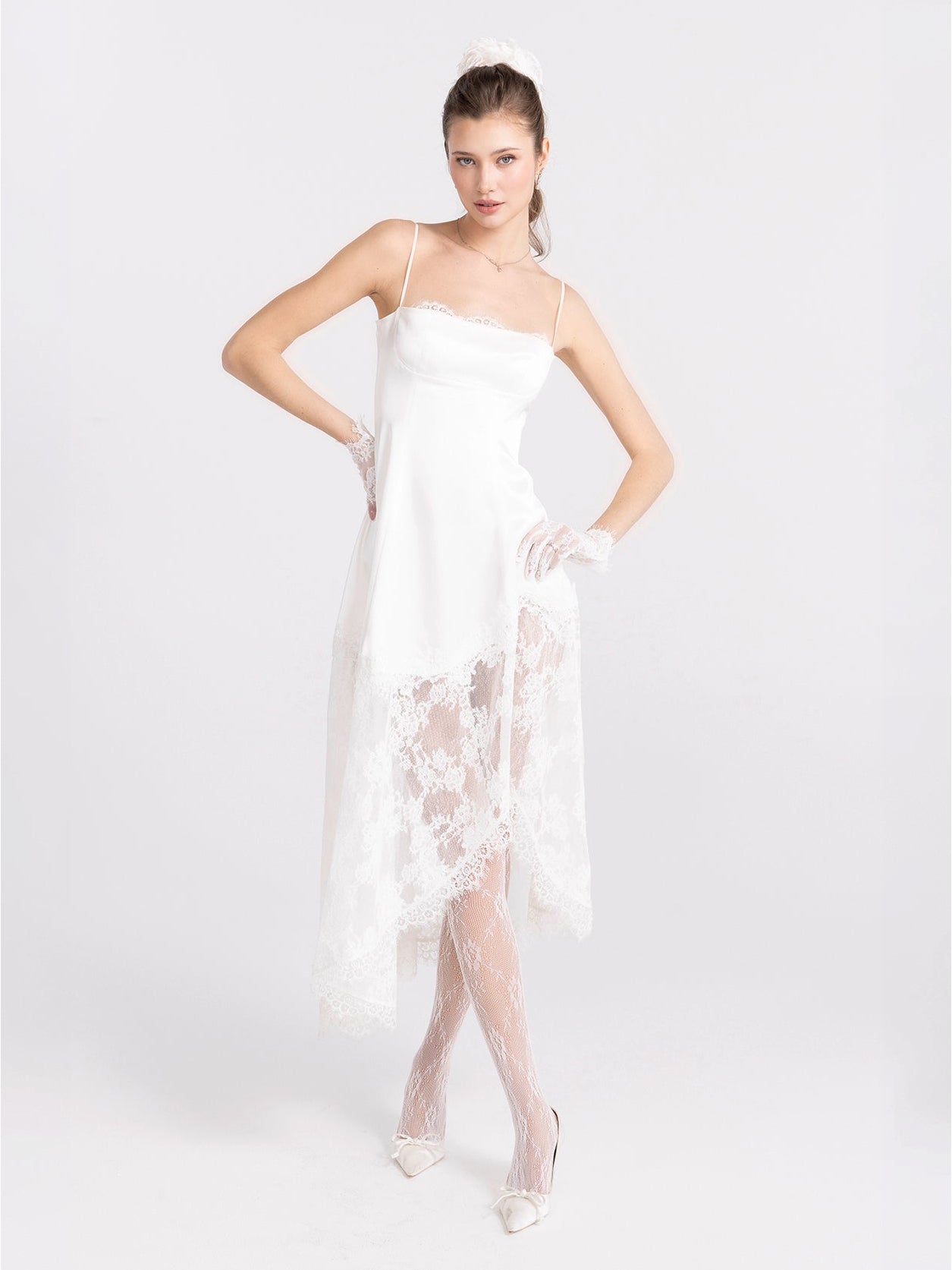 white silk dress with lace Mirabelle Satin Maxi Dress: Maxi for Bridal Shower Silk White Orchid Color:Everglade oscar dress Bella Linen Dress White