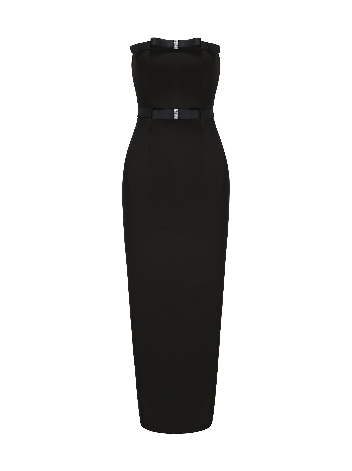 Demi Bow Dress: Black Midi Dress for Cocktail Party | Nana Jacqueline Black / S Demi Bow Dress: Black Midi Dress for Cocktail Party | Nana Jacqueline Black / S