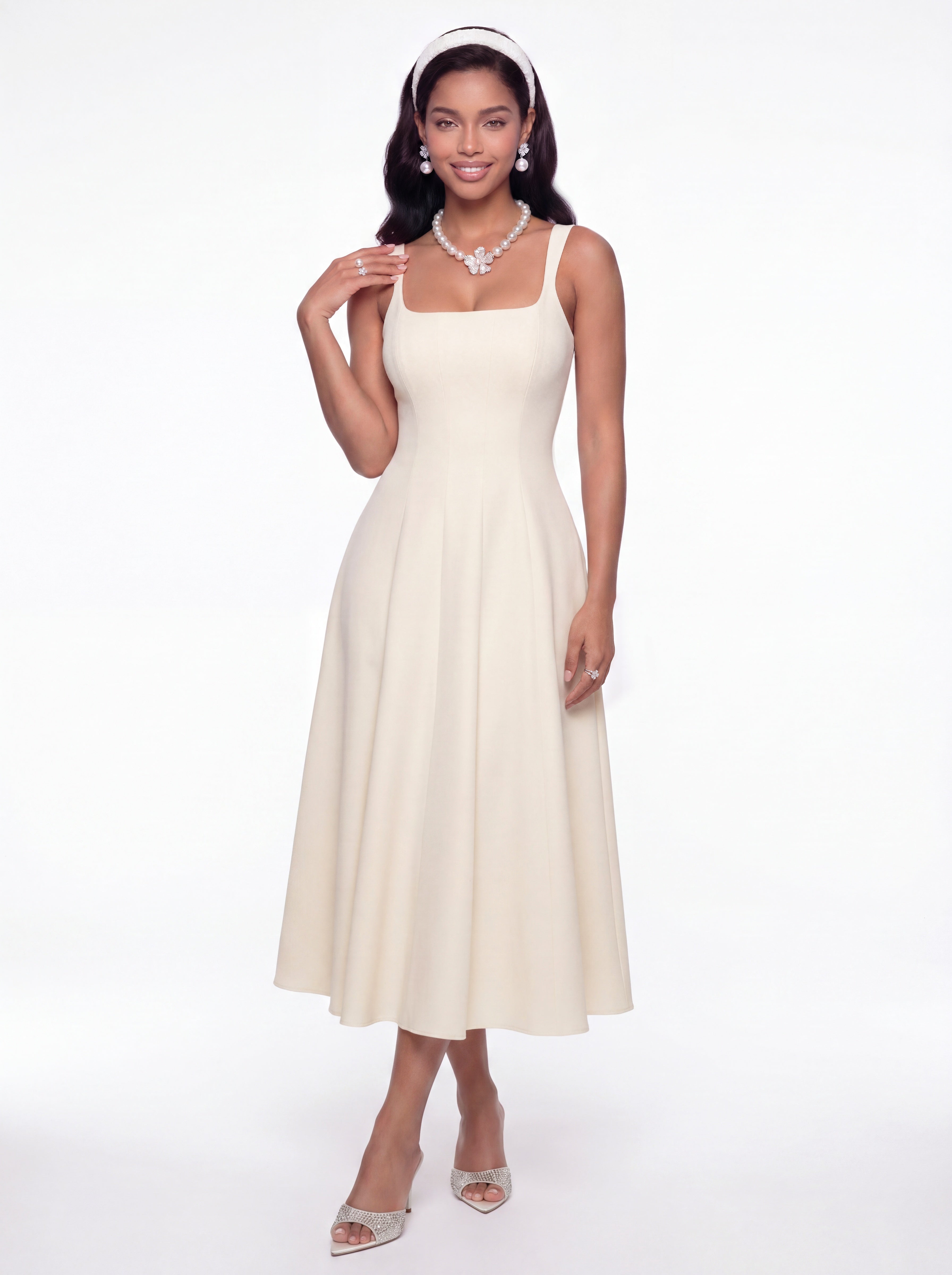 lucinda twist back midi dress champagne Delilah Cut Out Back Champagne Dress