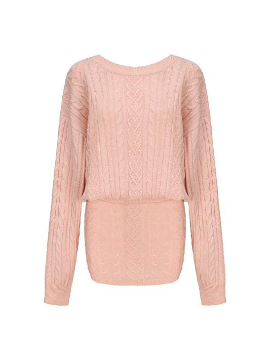Kendall Knit Dress (Peach) (Final Sale)
