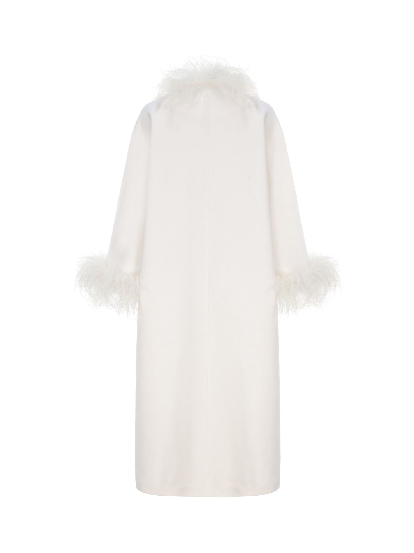 Nina Feather Coat (White) (Final Sale)