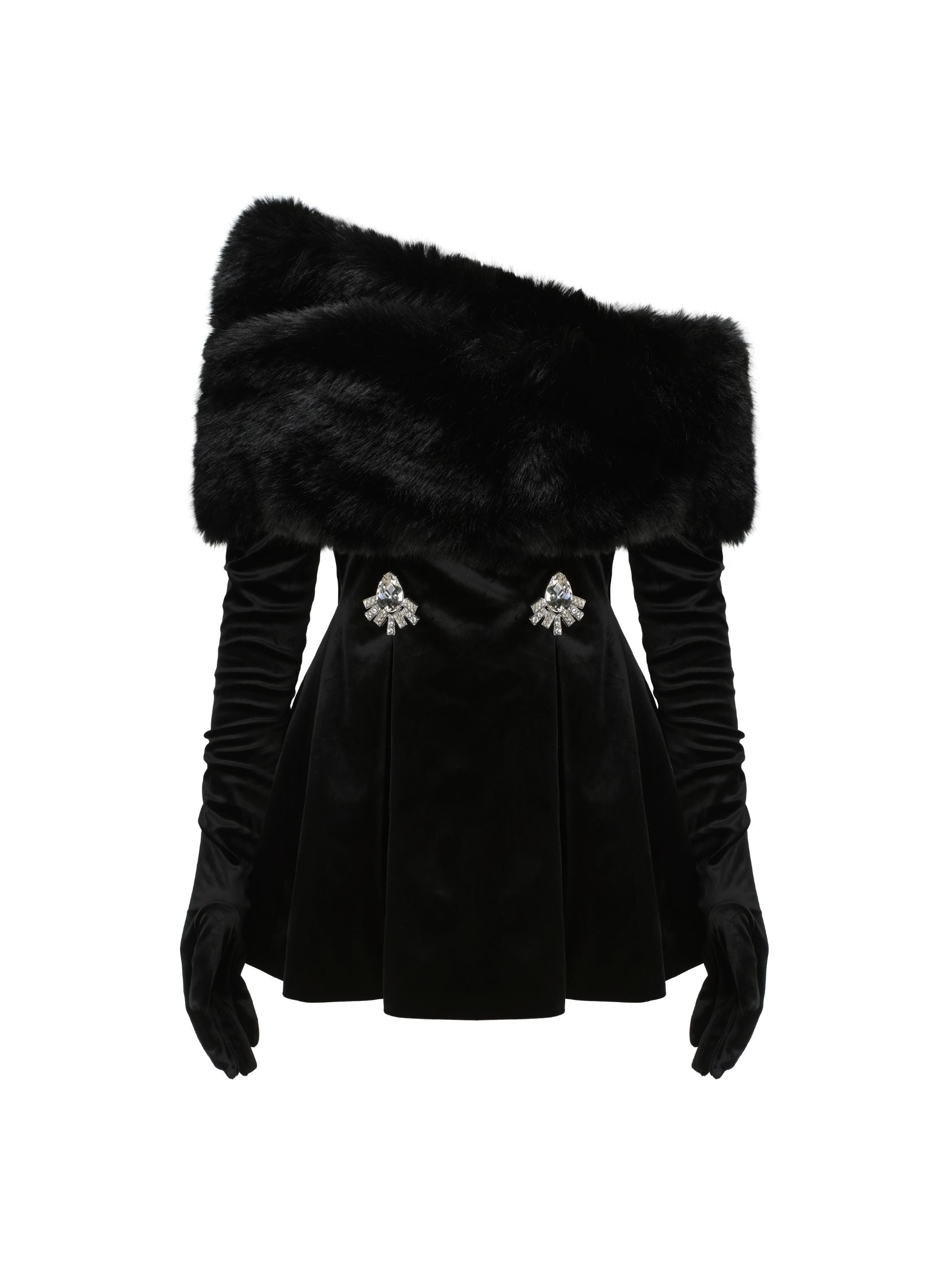 Nana Jacqueline Women's Simone Velvet Dress - Black - Mini dresses Nana Jacqueline Women's Simone Velvet Dress - Black - Mini dresses