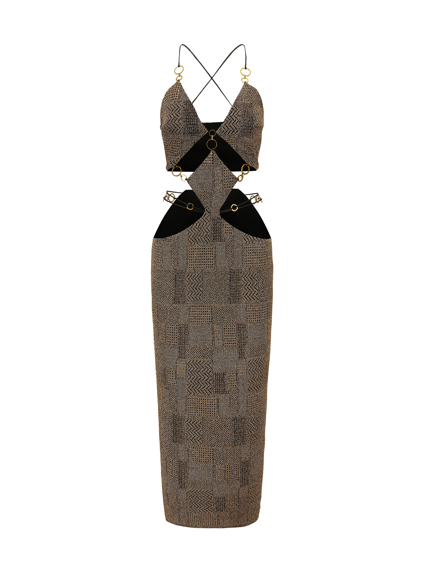 Omaira Dress: Gold Midi Dress for Cocktail Party | Nana Jacqueline, L / Gold Omaira Dress: Gold Midi Dress for Cocktail Party | Nana Jacqueline, L / Gold
