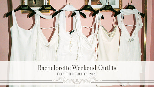 Bachelorette outfits for the bride in 2026 featuring five Nana Jacqueline looks for a bridal weekend.