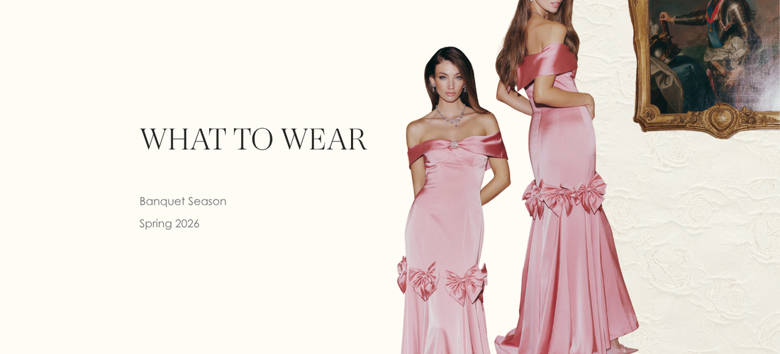 What to wear to a banquet — NJ's occasion dress edit featuring black lace gown and formal occasion dresses