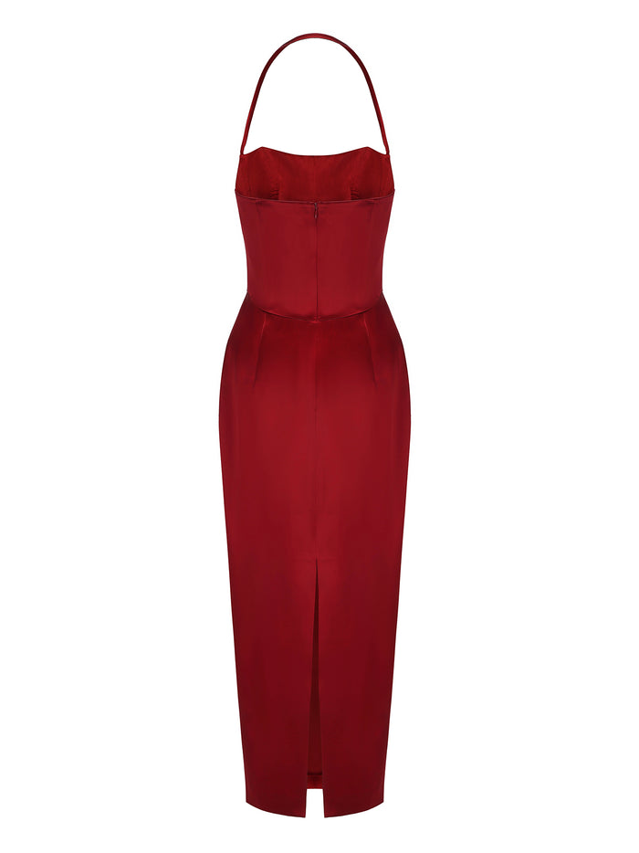 francesca's red dress Francesca Dress: Red Midi Dress for Cocktail Party