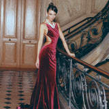 Pauline Velvet Dress (Red)