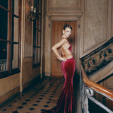 Pauline Velvet Dress (Red)