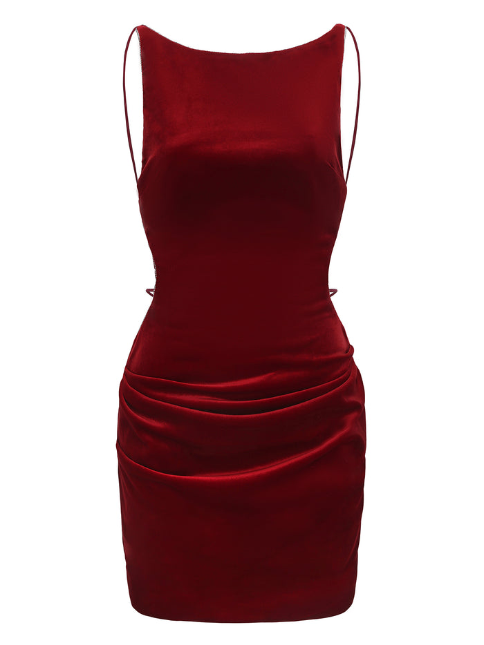Nana Jacqueline Women's Lucia Velvet Dress - Red - Mini dresses Nana Jacqueline Women's Lucia Velvet Dress - Red - Mini dresses