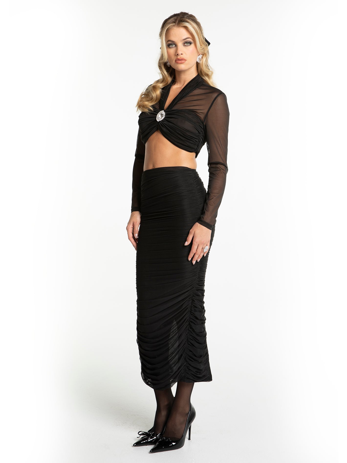 Pia Mesh Skirt (Black)