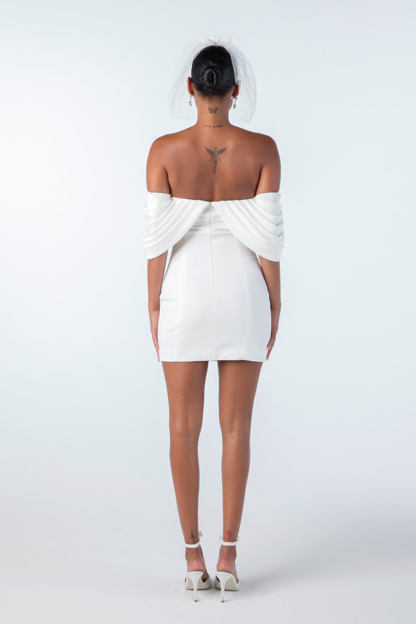 Kate Bow Dress (White)