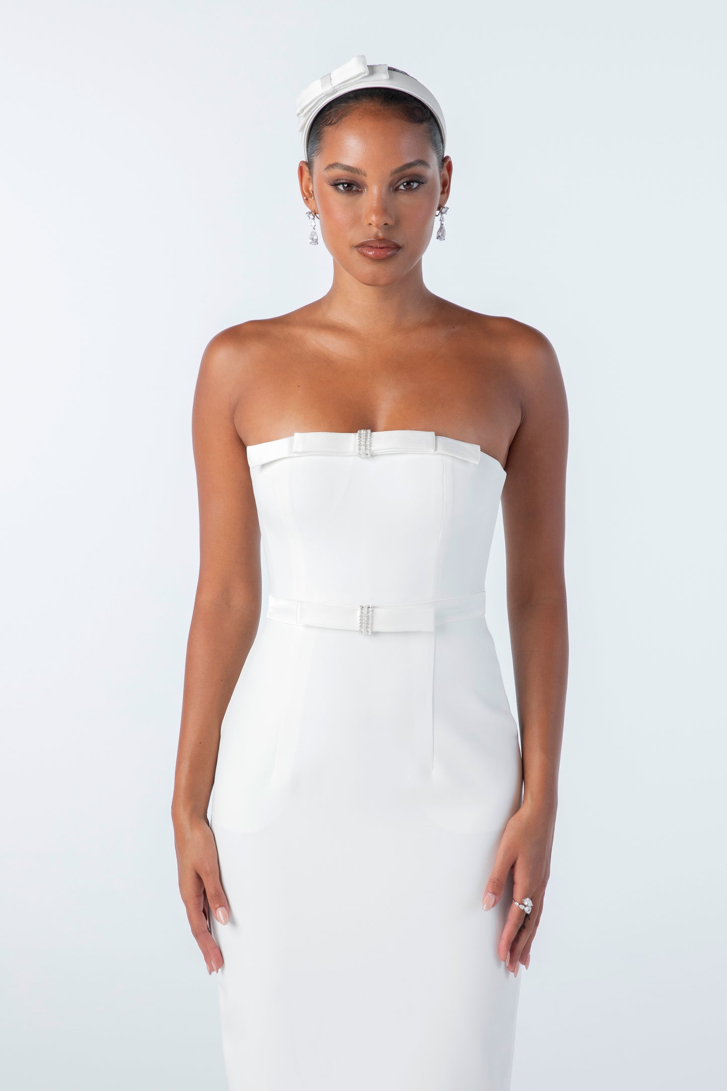 Demi Bow Dress (White)