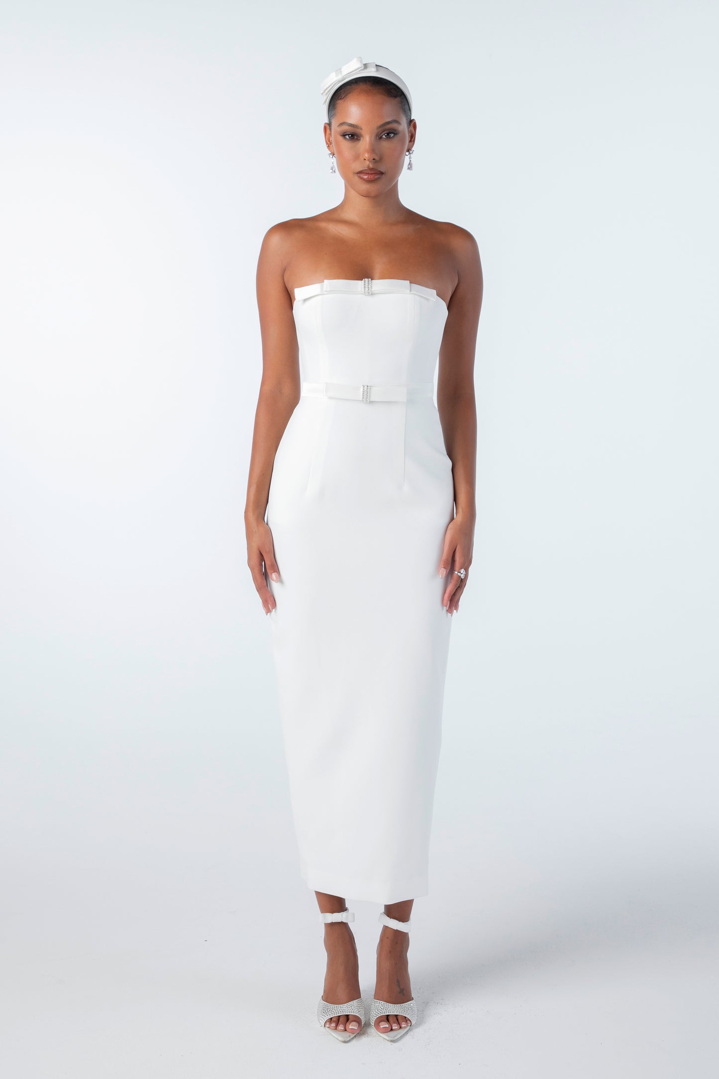 Demi Bow Dress (White)