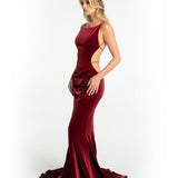 Pauline Velvet Dress (Red)