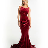 Pauline Velvet Dress (Red)