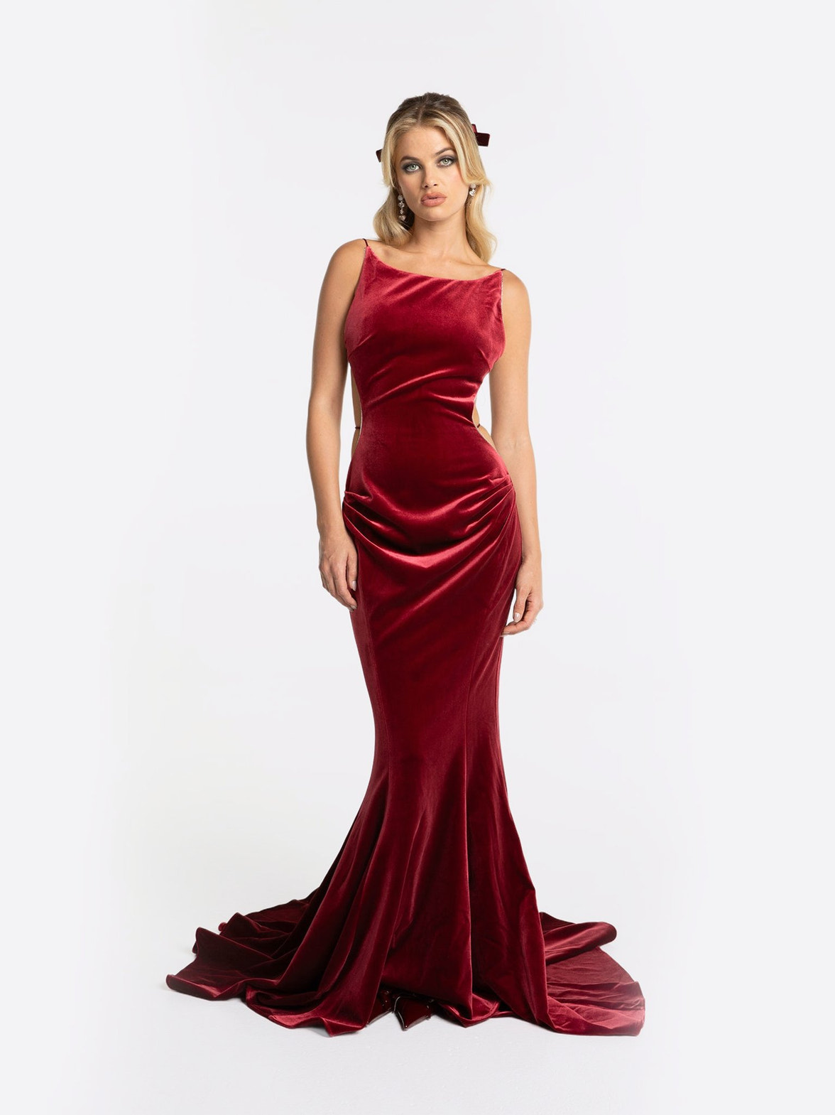 Pauline Velvet Dress: Red Maxi Dress for Formal Wedding Guest | Nana Jacqueline, Red / M Pauline Velvet Dress: Red Maxi Dress for Formal Wedding Guest | Nana Jacqueline, Red / M