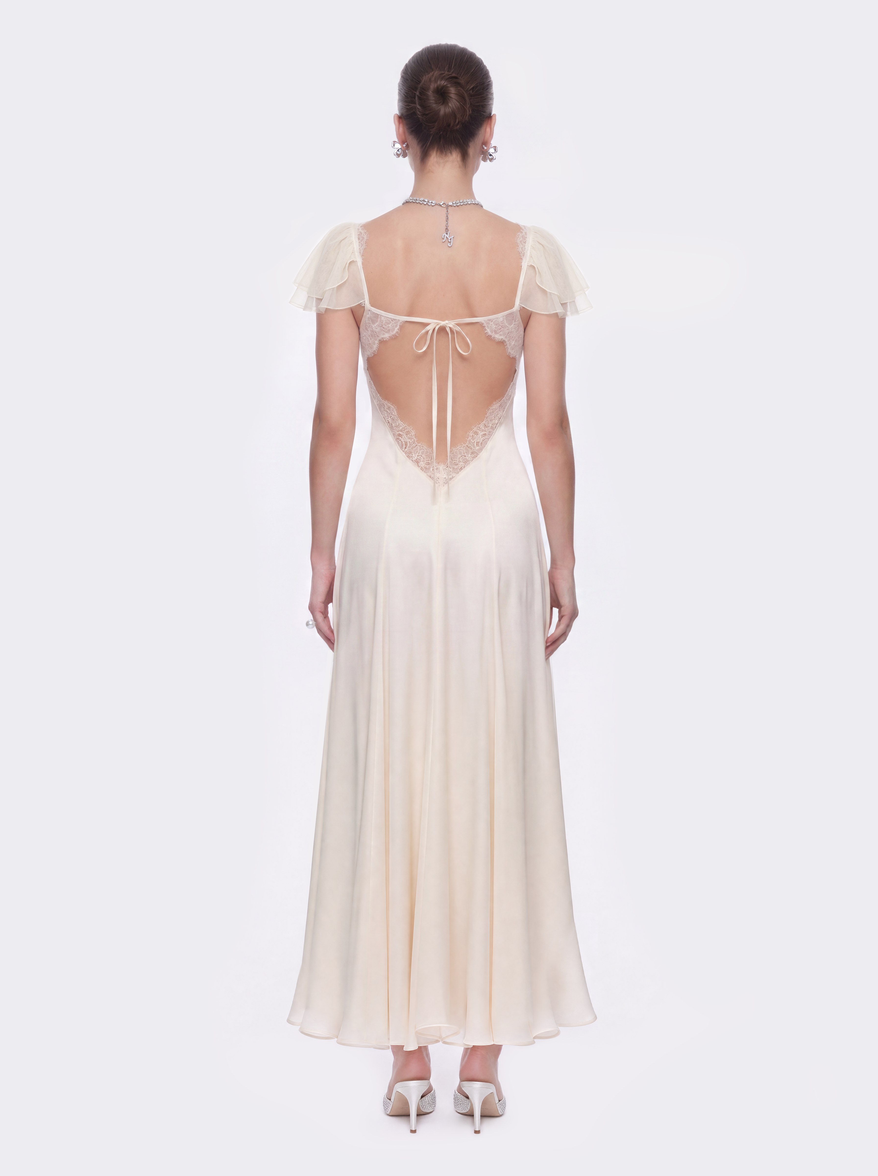 Meadow Open-Back Champagne Dress