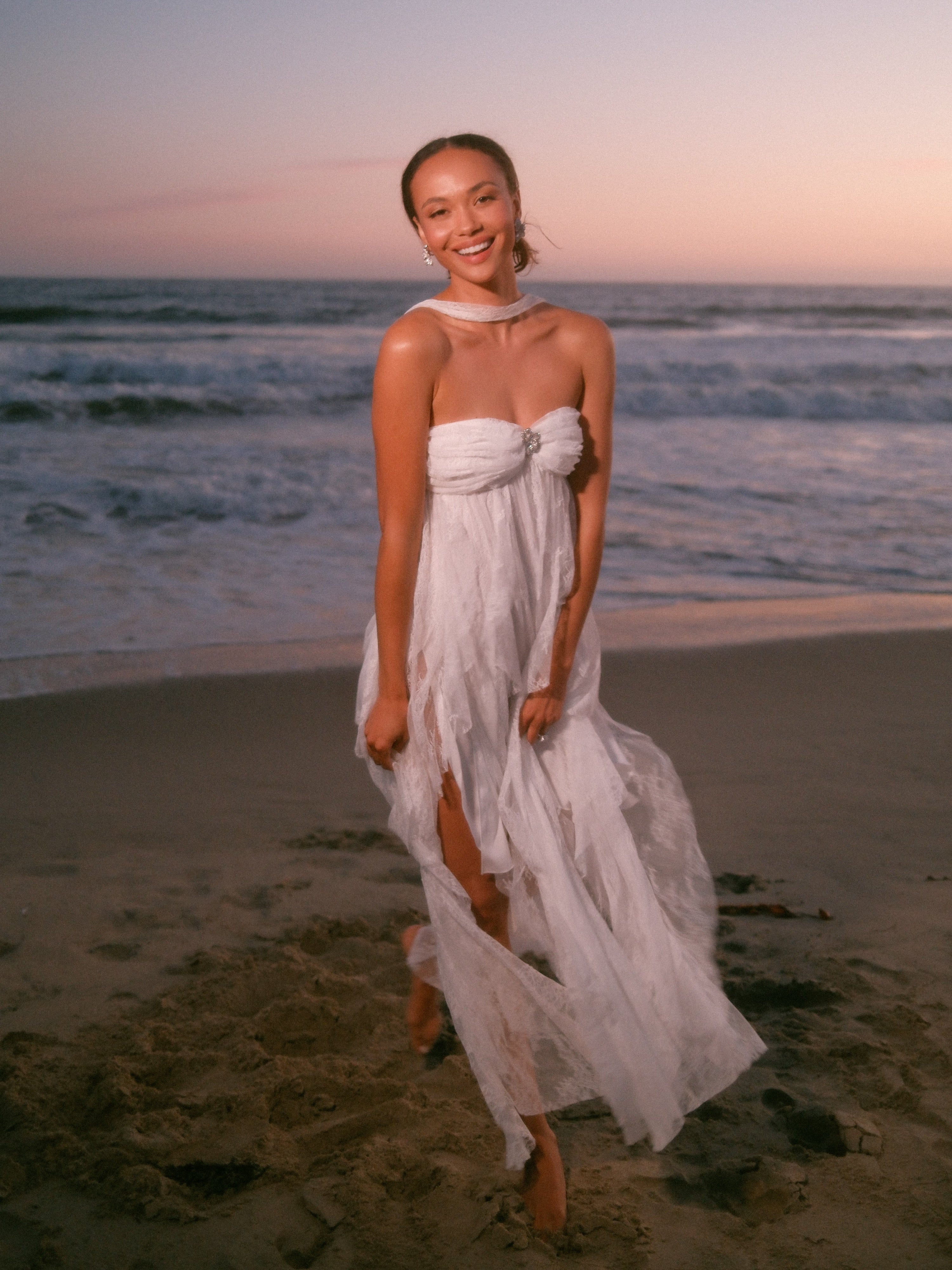 Aurora Halter White Dress