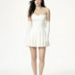 Madeleine Velvet Mini Dress (White)