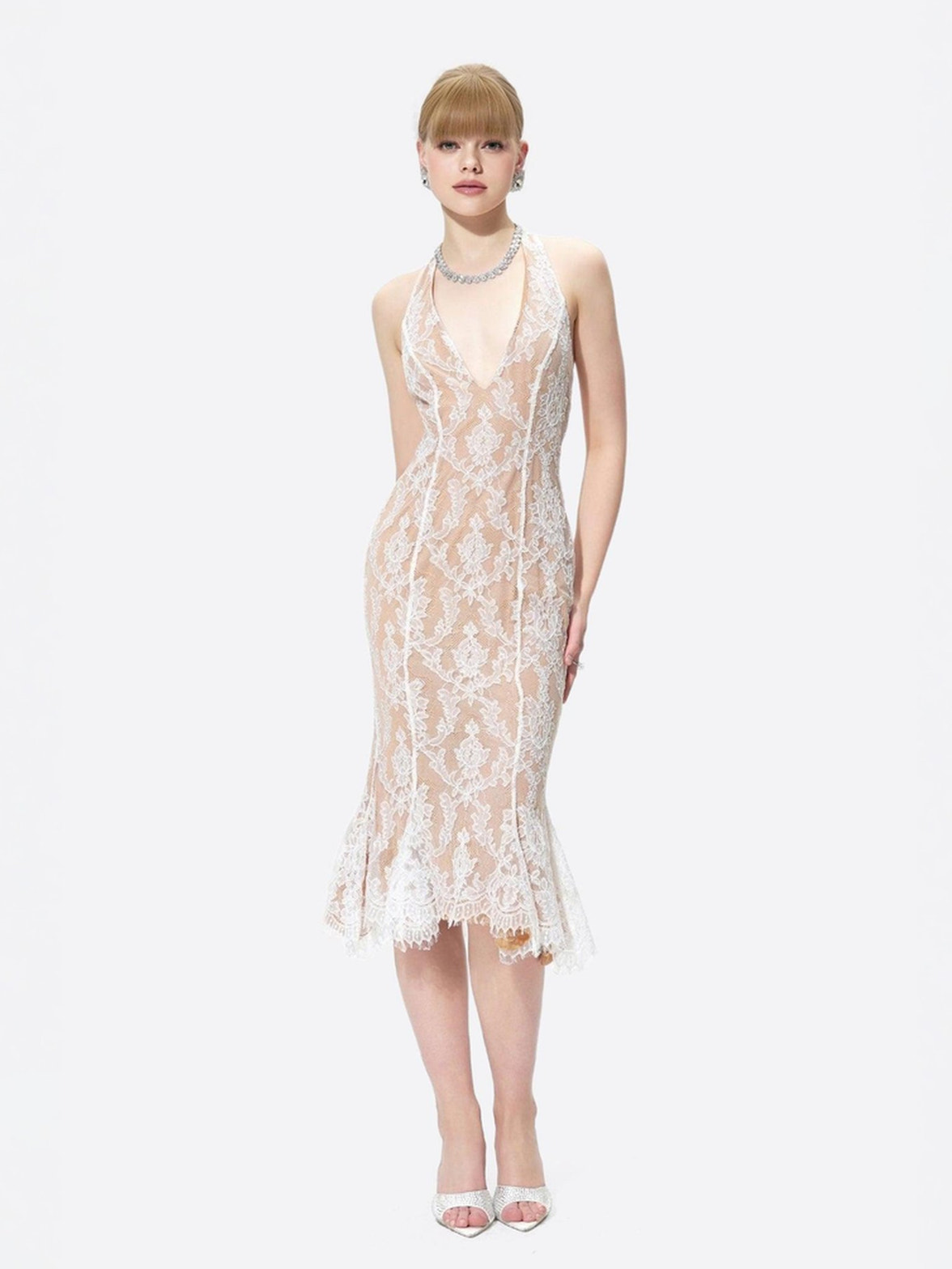Fiona Dress: Ivory Midi Dress for Engagement Party | Nana Jacqueline, Ivory / L Fiona Dress: Ivory Midi Dress for Engagement Party | Nana Jacqueline, Ivory / L