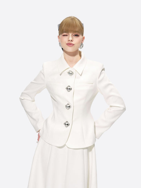Vanessa Blazer: White Blazer for Rehearsal Dinner | Nana Jacqueline