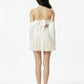 Madeleine Velvet Mini Dress (White)